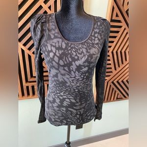 Bisou Bisou Animal Print Sheer Top